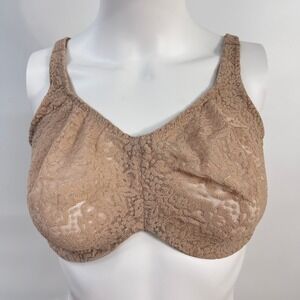 Wacoal Halo Lace 65547 Bra 36DDD Toast Nude Full Figure Underwire Unlined